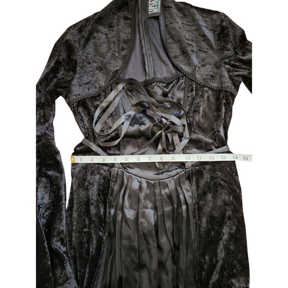 Lip Service Vintage Y2K Whimsigoth Velvet Maxi Dress Womens M Black Renaissance - Picture 9 of 10